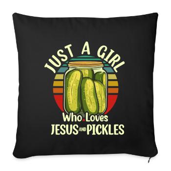 Pickles & Jesus Pickle Vegetable Growing - Sofa pillow with filling 45cm x 45cm - black - Front