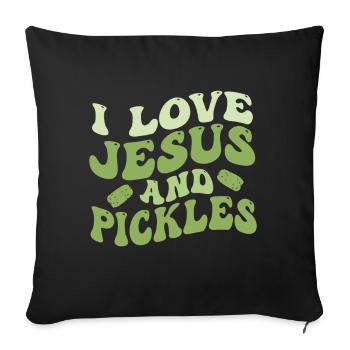 Pickles & Jesus Pickle Vegetable Growing - Sofa pillow with filling 45cm x 45cm - black - Front