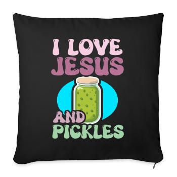 Pickles & Jesus Pickle Vegetable Growing - Sofa pillow with filling 45cm x 45cm - black - Front