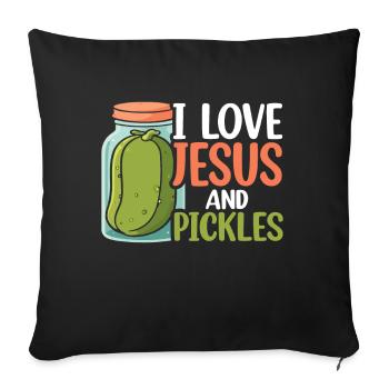 Pickles & Jesus Pickle Vegetable Growing - Sofa pillow with filling 45cm x 45cm - black - Front