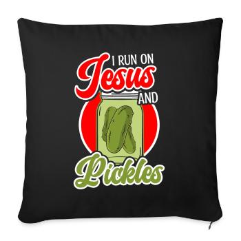 Pickles & Jesus Pickle Vegetable Growing - Sofa pillow with filling 45cm x 45cm - black - Front