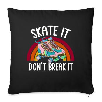 Roller Skates Funny 80s Roller Disco Skating - Sofa pillow with filling 45cm x 45cm - black - Front