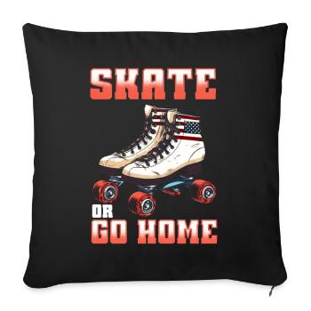 Roller Skates Funny 80s Roller Disco Skating - Sofa pillow with filling 45cm x 45cm - black - Front