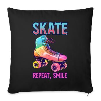 Roller Skates Funny 80s Roller Disco Skating - Sofa pillow with filling 45cm x 45cm - black - Front