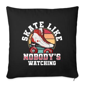 Roller Skates Funny 80s Roller Disco Skating - Sofa pillow with filling 45cm x 45cm - black - Front