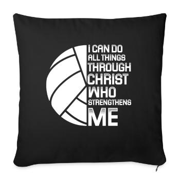 I Can Do All Things Through Christ Volleyball - Sofakissen mit Füllung 45 x 45 cm - Schwarz - Vorne