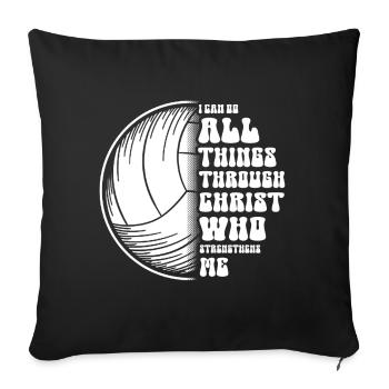 I Can Do All Things Through Christ Volleyball - Sofakissen mit Füllung 45 x 45 cm - Schwarz - Vorne
