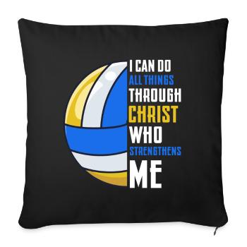I Can Do All Things Through Christ Volleyball - Sofakissen mit Füllung 45 x 45 cm - Schwarz - Vorne