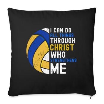 I Can Do All Things Through Christ Volleyball - Sofakissen mit Füllung 45 x 45 cm - Schwarz - Vorne