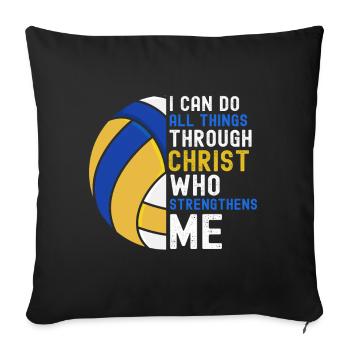I Can Do All Things Through Christ Volleyball - Sofakissen mit Füllung 45 x 45 cm - Schwarz - Vorne