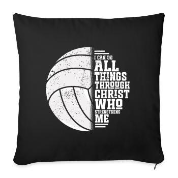 I Can Do All Things Through Christ Volleyball - Sofakissen mit Füllung 45 x 45 cm - Schwarz - Vorne