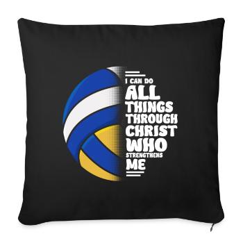 I Can Do All Things Through Christ Volleyball - Sofakissen mit Füllung 45 x 45 cm - Schwarz - Vorne