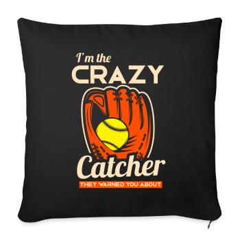 Catcher Softball Lover Bat Ball - Sofa pillow with filling 45cm x 45cm - black - Front