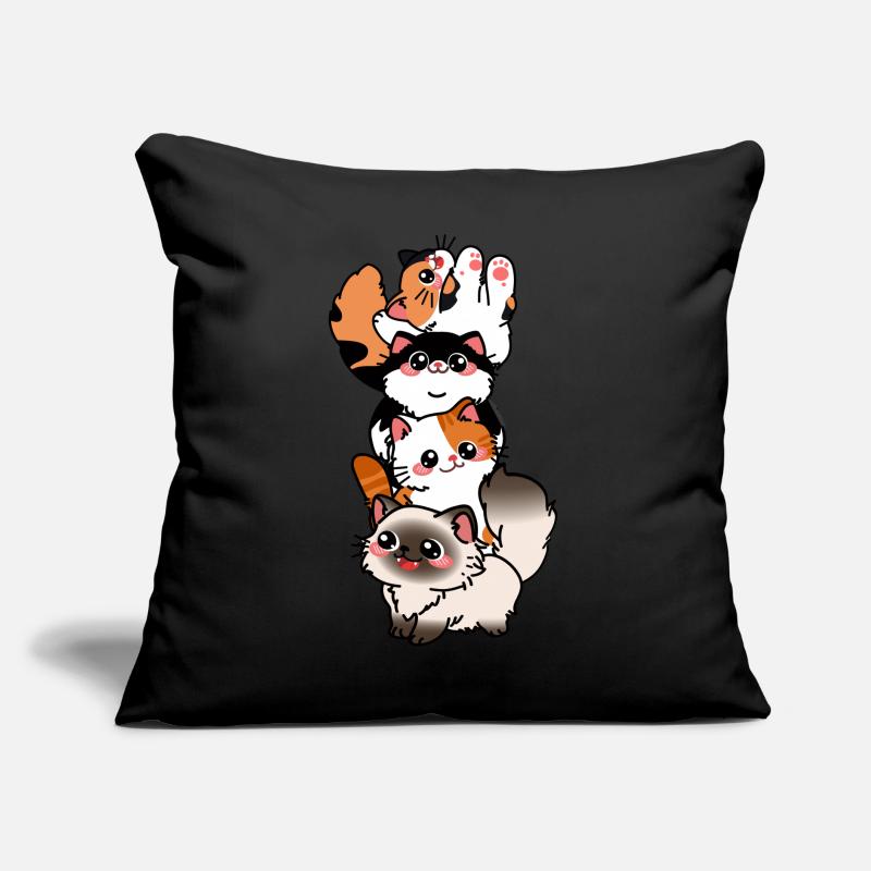 Cat Cute Kitty Stack Cats Anime Kawaii Sofa pillow with filling 45cm x 45cm