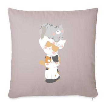 Cat Cute Kitty Stack Cats Anime Kawaii - Sofa pillow with filling 45cm x 45cm - light taupe - Front