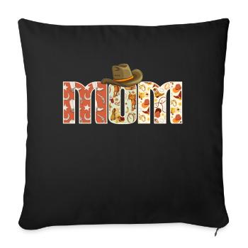 Mom Cowboy Birthday Western Family Matching - Sofa pillow with filling 45cm x 45cm - black - Front