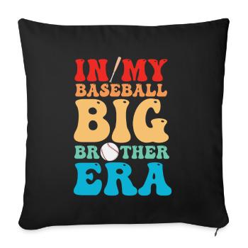 Frère Fan De Baseball Jouant Au Baseball Drôles De Garçons - Coussin et housse de 45 x 45 cm - noir - Devant