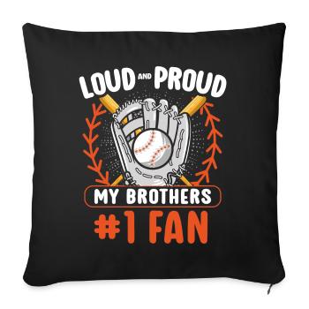 Frère Fan De Baseball Jouant Au Baseball Drôles De Garçons - Coussin et housse de 45 x 45 cm - noir - Devant