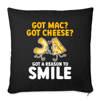 Mac & Cheese Macaroni Macaronie Cheesy - Sofakissen mit Füllung 45 x 45 cm - Schwarz - Vorne