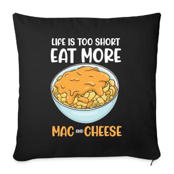 Mac & Cheese Macaroni Macaronie Cheesy - Sofakissen mit Füllung 45 x 45 cm - Schwarz - Vorne