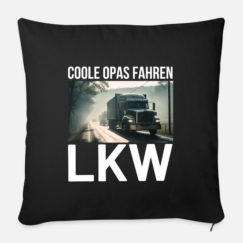 Seje bedstepas kørende lastbil - Sofapude med fyld 45 x 45 cm - sort