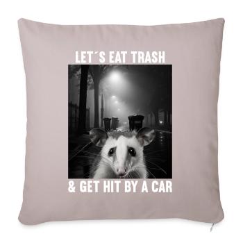 Permet de manger des ordures et de se faire frapper par un opossum de voiture - Coussin et housse de 45 x 45 cm - taupe clair - Devant