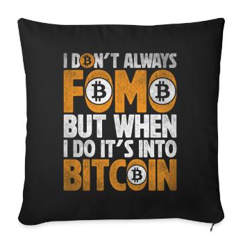 Bitcoin Crypto-monnaie Argent BTC Crypto Coin - Coussin et housse de 45 x 45 cm - noir - Devant