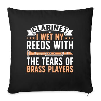 Clarinettiste Clarinette Jouant de la basse - Coussin et housse de 45 x 45 cm - noir - Devant