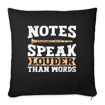 Clarinettiste Clarinette Jouant de la basse - Coussin et housse de 45 x 45 cm - noir - Devant