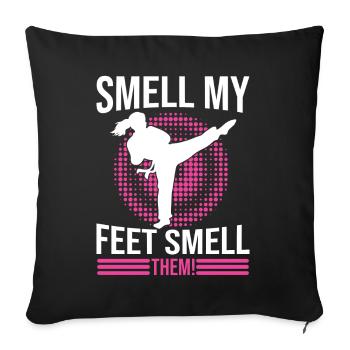 Karate Girl Martial Arts Women Karate Kick - Sofakissen mit Füllung 45 x 45 cm - Schwarz - Vorne