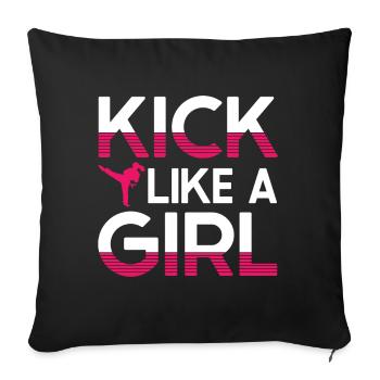Karate Girl Martial Arts Women Karate Kick - Sofakissen mit Füllung 45 x 45 cm - Schwarz - Vorne
