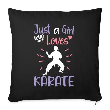 Karate Girl Martial Arts Women Karate Kick - Sofakissen mit Füllung 45 x 45 cm - Schwarz - Vorne