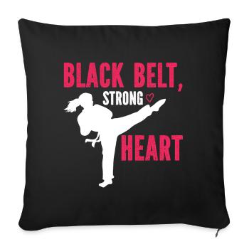 Karate Girl Martial Arts Women Karate Kick - Sofakissen mit Füllung 45 x 45 cm - Schwarz - Vorne