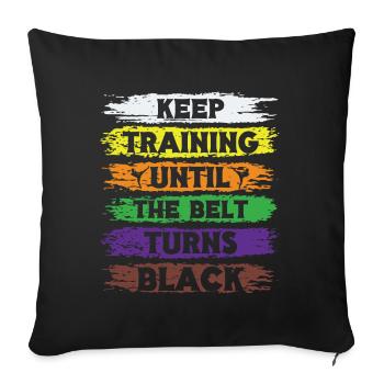 Karate Black Belt Martial Arts Karate Kick - Sofakissen mit Füllung 45 x 45 cm - Schwarz - Vorne