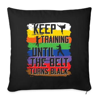 Karate Black Belt Martial Arts Karate Kick - Sofakissen mit Füllung 45 x 45 cm - Schwarz - Vorne