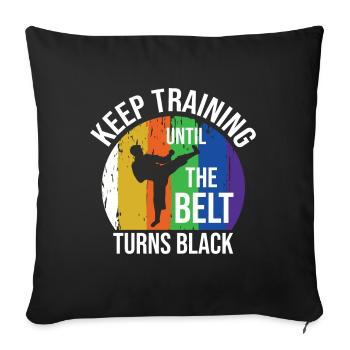 Karate Black Belt Martial Arts Karate Kick - Sofakissen mit Füllung 45 x 45 cm - Schwarz - Vorne