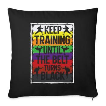 Karate Black Belt Martial Arts Karate Kick - Sofakissen mit Füllung 45 x 45 cm - Schwarz - Vorne