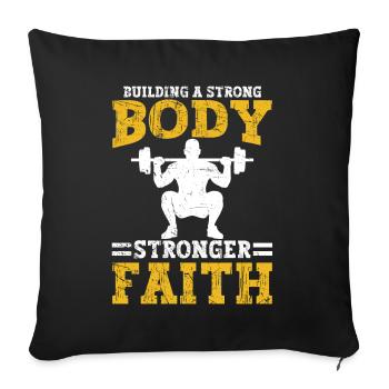 Jesus Christian Gym Workout - Sofa pillow with filling 45cm x 45cm - black - Front
