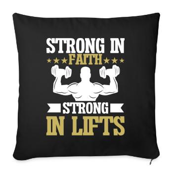 Jesus Christian Gym Workout - Sofa pillow with filling 45cm x 45cm - black - Front