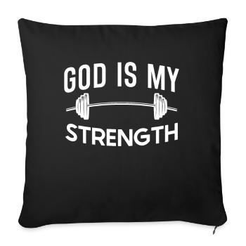 Jesus Christian Gym Workout - Sofa pillow with filling 45cm x 45cm - black - Front