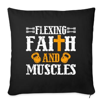 Jesus Christian Gym Workout - Sofa pillow with filling 45cm x 45cm - black - Front