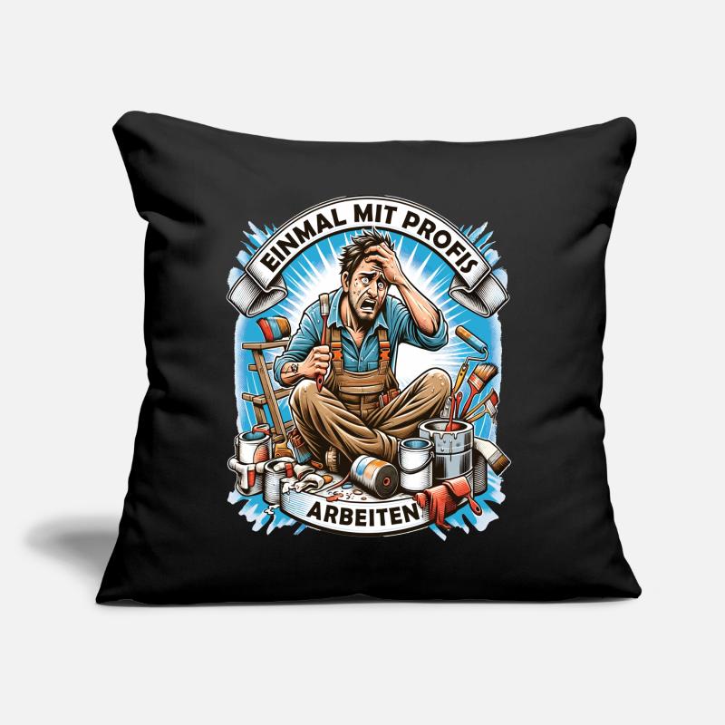 Working with professionals, funny master painter Sofa pillow with filling 45cm x 45cm