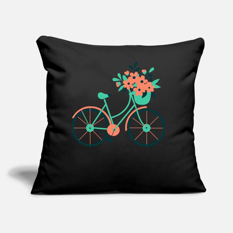 Fahrrad mit Blumen personalisierbar Sofakissen mit Füllung 45 x 45 cm