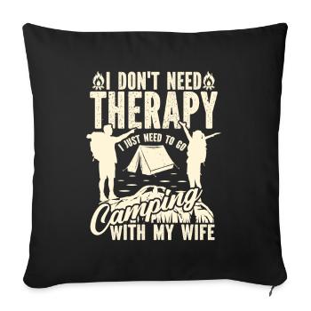 Husband And Wife Camping Partner Couple Matching - Sofa pillow with filling 45cm x 45cm - black - Front