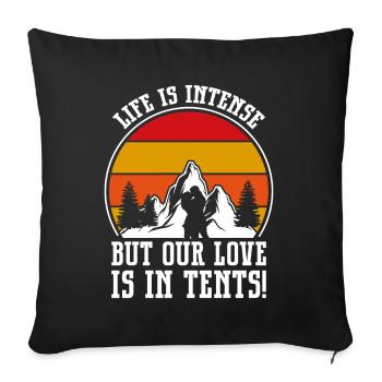Husband And Wife Camping Partner Couple Matching - Sofa pillow with filling 45cm x 45cm - black - Front