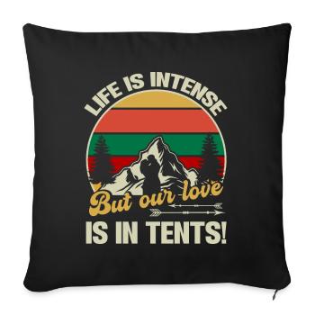 Husband And Wife Camping Partner Couple Matching - Sofa pillow with filling 45cm x 45cm - black - Front