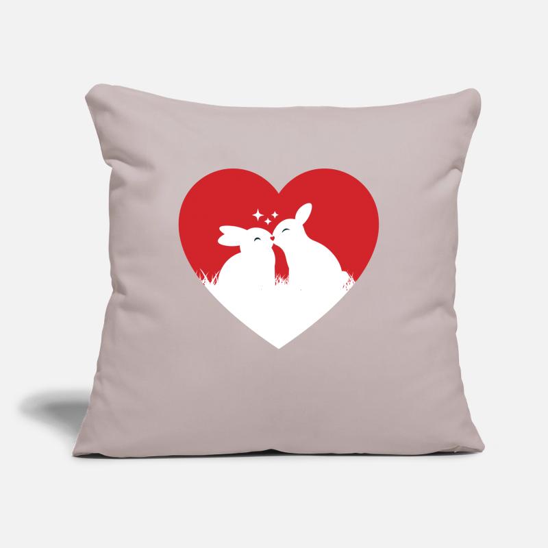 Bunny Love Heart Easter Bunny Easter Sofa pillow with filling 45cm x 45cm