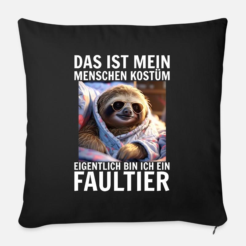 Faultier - Sofakissen mit Füllung 45 x 45 cm - Schwarz