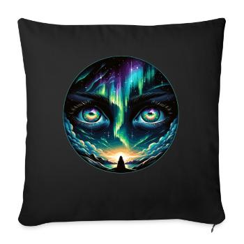 Aurora Aurora Tracker Alaska Wilderness - Sofa pillow with filling 45cm x 45cm - black - Front