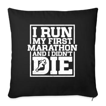 26. 2 Marathonläufer Lustiger Marathon Zitat - Sofakissen mit Füllung 45 x 45 cm - Schwarz - Vorne
